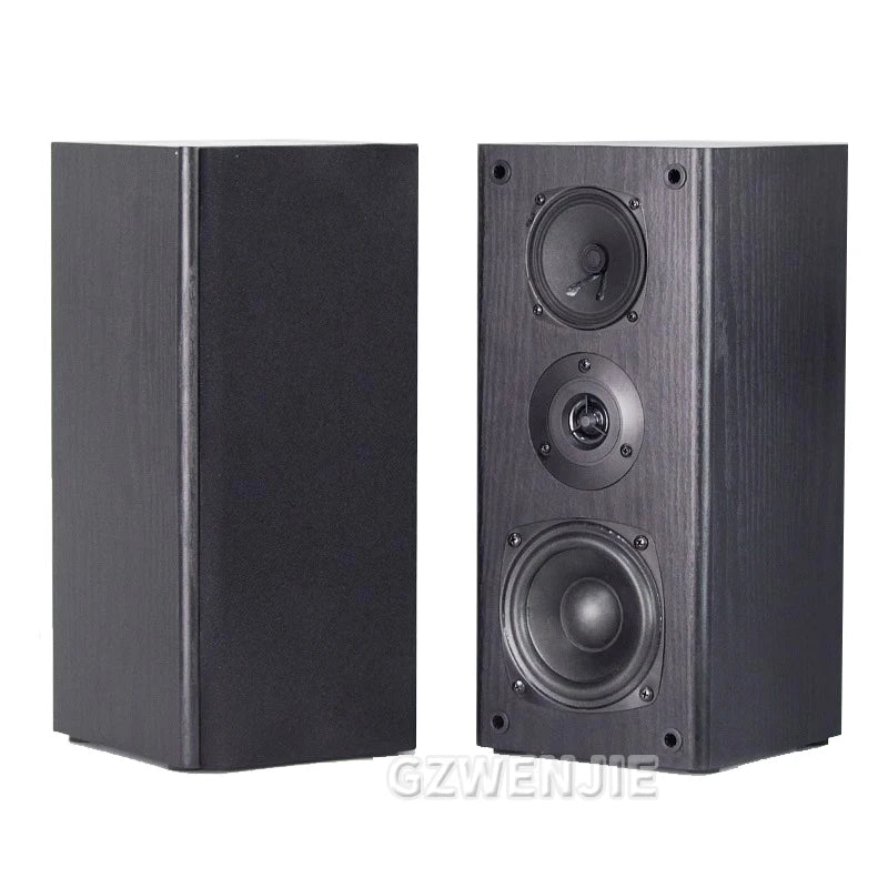 4 Inch Subwoofer Speaker Passive Bookshelf HiFi Speaker Three-Way Surround Sound Speaker Sound Box Power 60W Speaker a Pair