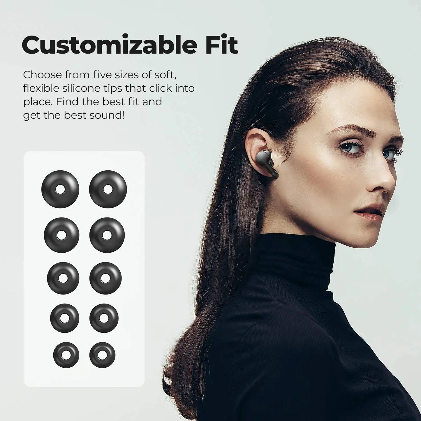 Tribit FlyBuds NC Active Noise Cancelling Wireless Earbuds ENC 4 Mics Earbuds Half In-Ear True Wireless Earbuds