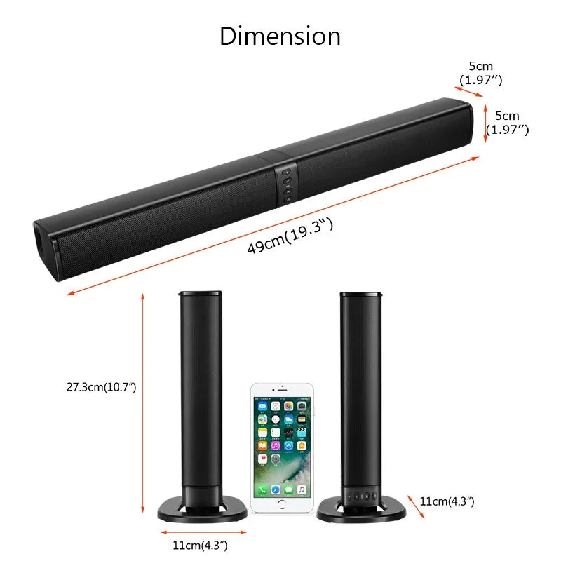 Home Theater Sound System Split Bluetooth Speaker Computer Speaker Subwoofer Music Center FM Boombox Support AUX USB TV Soundbar