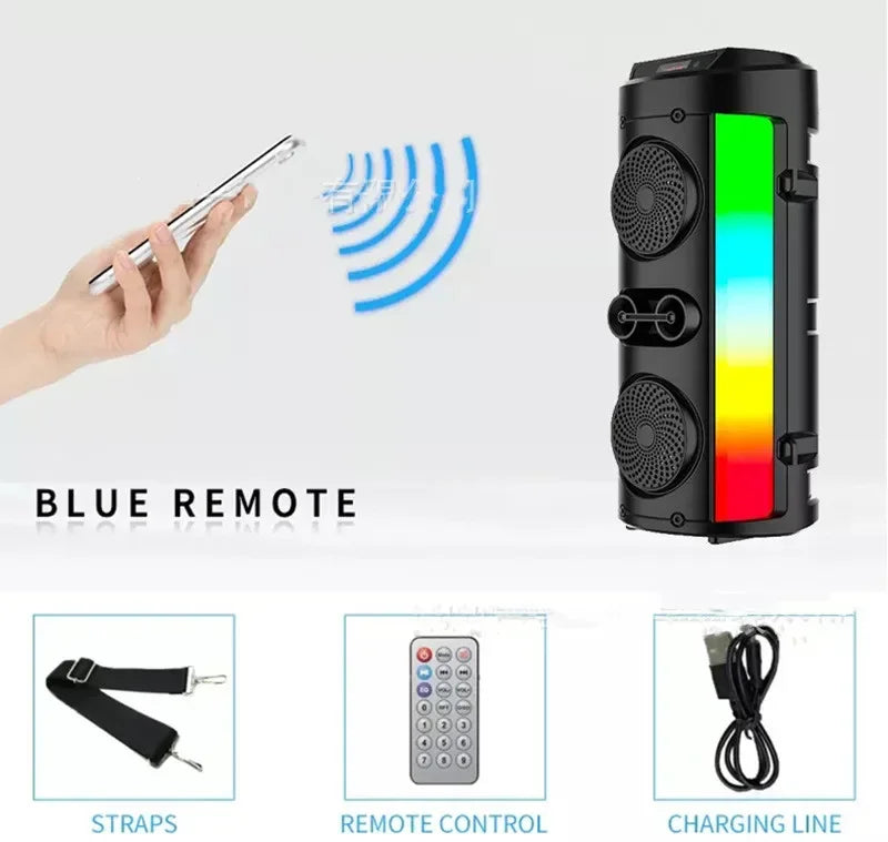 Karaoke Speaker Caixa De Som Bluetooth RGB Color TWS Party Outdoor Portable Dual Speakers Stereo Subwoofer Audience FM/TWS/USB