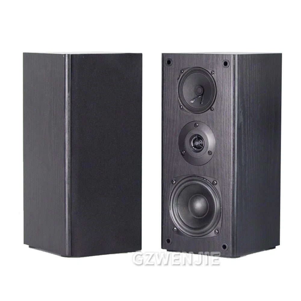 4 Inch Subwoofer Speaker Passive Bookshelf HiFi Speaker Three-Way Surround Sound Speaker Sound Box Power 60W Speaker a Pair
