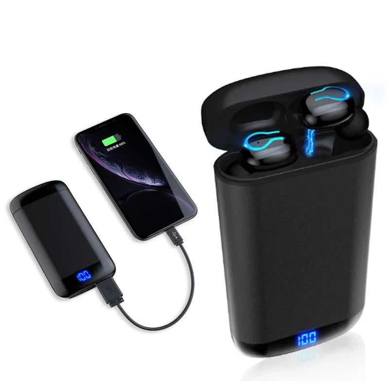 2022 Hot Sell Q66 True Wireless Earbuds Headset Fone Wireless Headphones Audifonos Q66 TWS Earphone With 6000mAH Power Bank