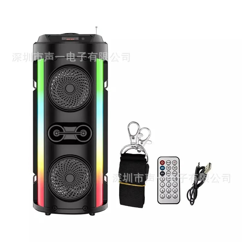 Karaoke Speaker Caixa De Som Bluetooth RGB Color TWS Party Outdoor Portable Dual Speakers Stereo Subwoofer Audience FM/TWS/USB