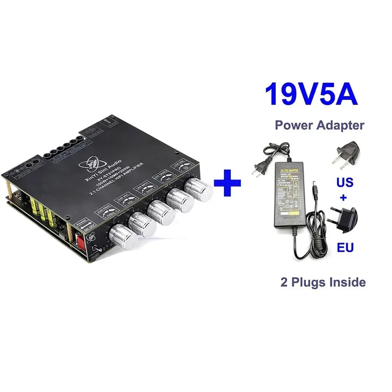 2*100W+200W TPA3221 Bluetooth Power Amplifier Board 2.1 Ch Class D USB Sound Card Subwoofer Theater Audio Stereo Equalizer Amp