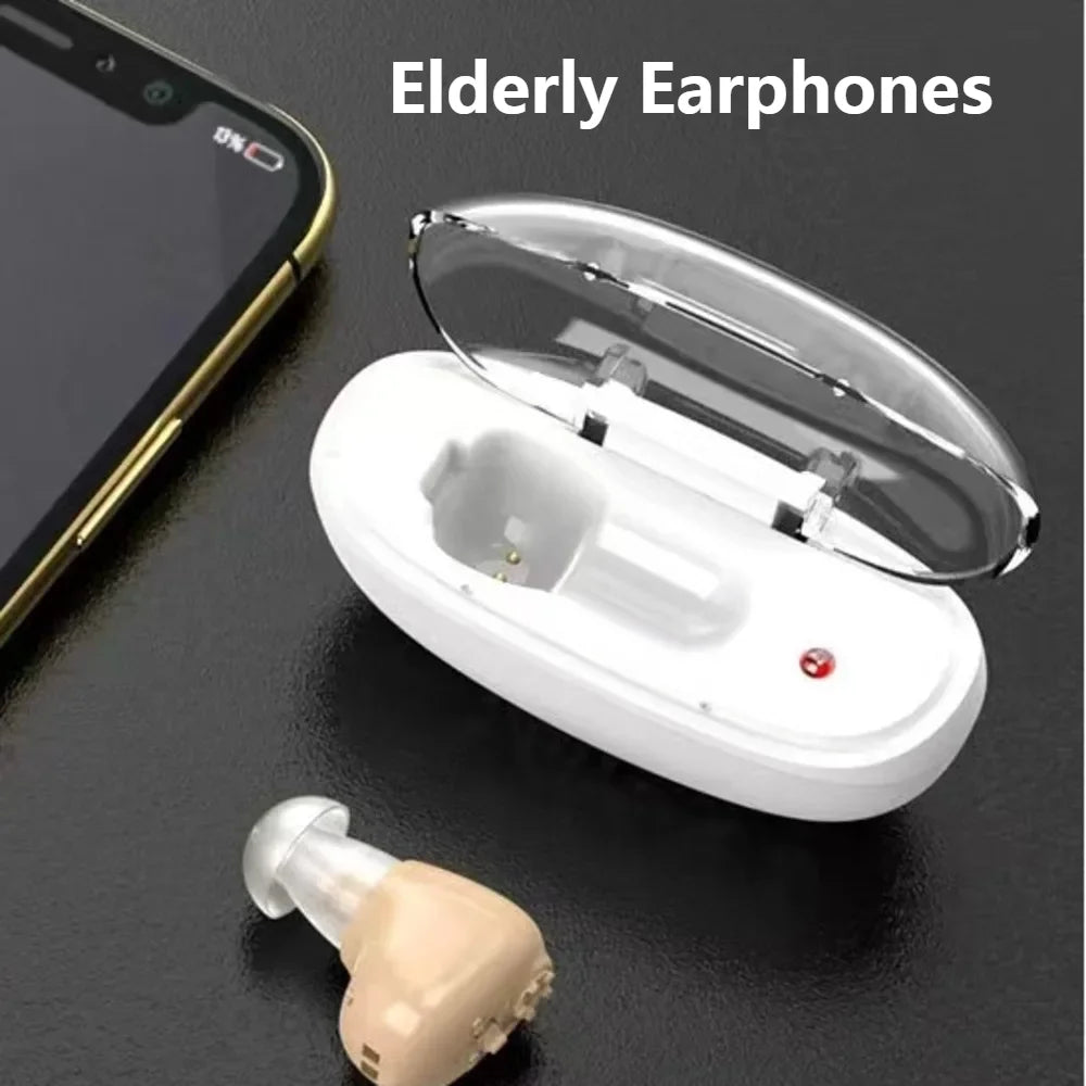 ITE Models Invisible Rechargeable Single Earphones Enhanced Listening Noise Reduction Mini Magnetic Earbuds for Elderly Gifts