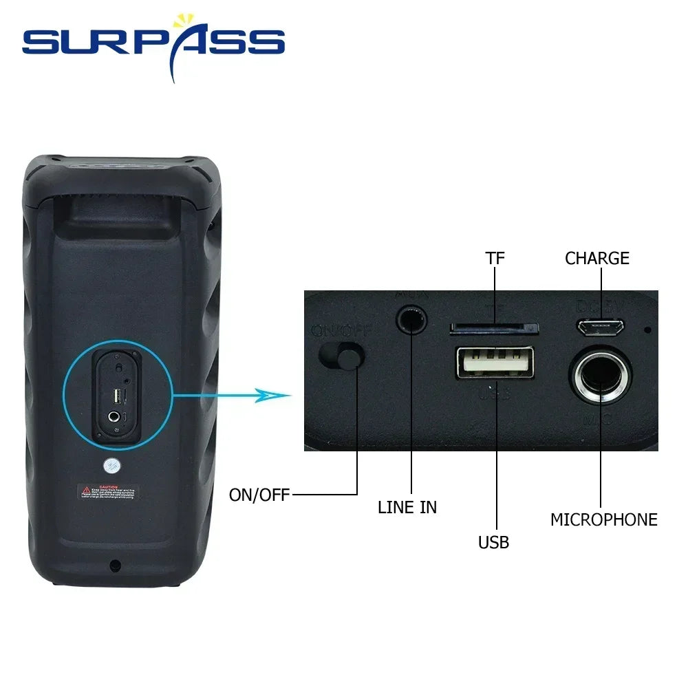 Dual 4inch Jbl Speaker20W Outdoor Portable Jbl Bluetooth Speakers Original withTF TWS FM Audience Sound Box for Home Hotel Party