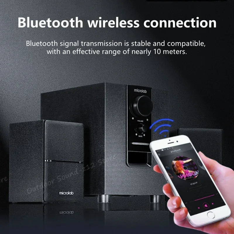 Classical Products 2.1CH Multimedia Speakers M100BT Subwoofer Sound Bar With Subwoofer Active HI-FI Desktop Bluetooth Speakers