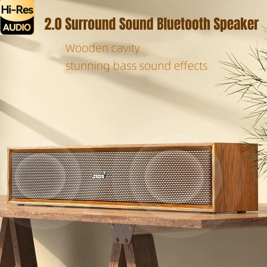 HIFI Home Theater Wooden TV Soundbar Portable Caixa De Som Bluetooth Speaker Wireless Sound Column Desktop Computer Sound Box TF