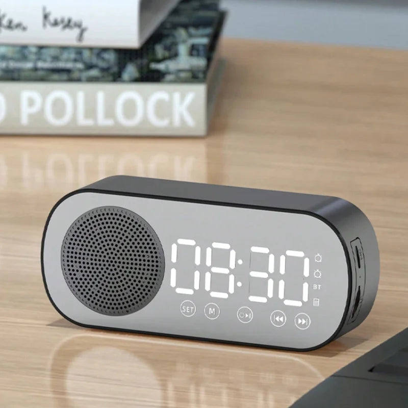 Digital Wireless Bluetooth Speaker Multi-Functional Loud Subwoofer Clock Mini AI Smart Alarm Clock Speaker Portable
