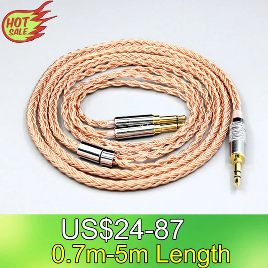 LN006747 2.5mm 3.5mm XLR 16 Core 99% 7N OCC Earphone Cable for TAGO T3-01 T3-02 Studio Klipsch HP-3 Heritage 3.5mm Pin Headphone