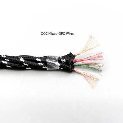 OCC Mixed OFC Twisting Nylon Earphone Cable for TAGO T3-01 T3-02 Studio Klipsch HP-3 Heritage iBasso SR2 LN008698