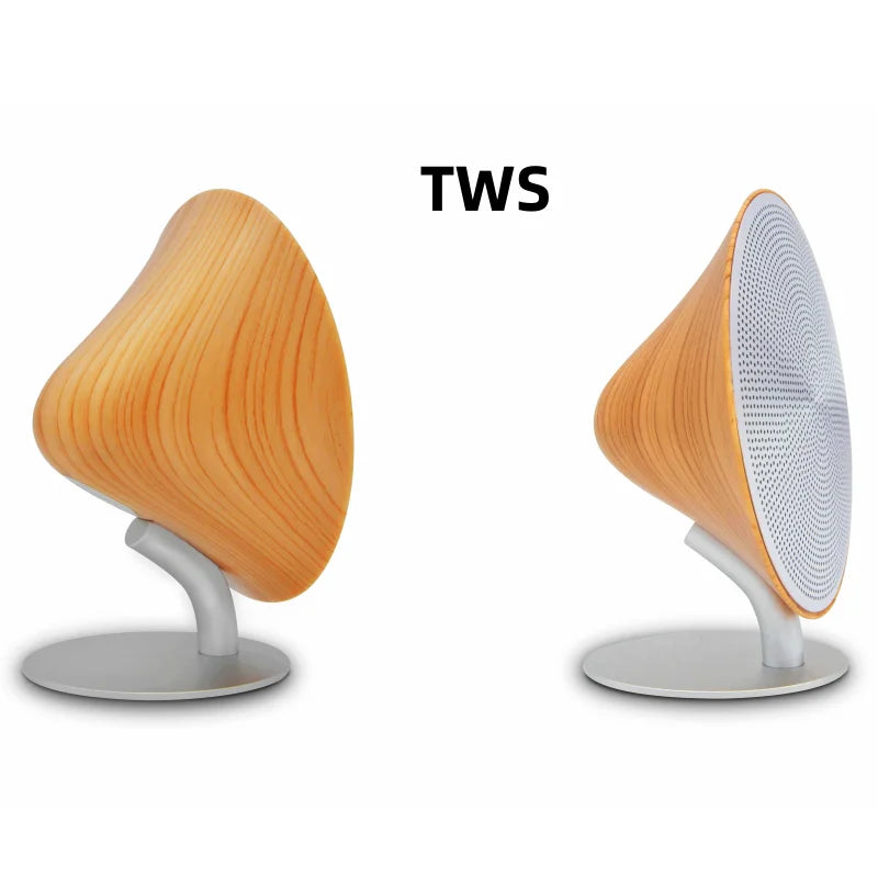 MINI330 Retro Wooden Bluetooth Speakers Touch Operation Panel Small Desktop Subwoofer Home Hi-Fi Stereo Sound Box Caixa De Som