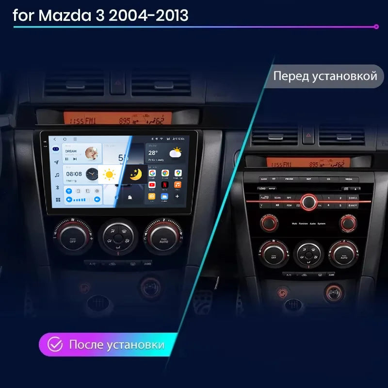 2 Din Android 12 for Mazda 3 2004-2009 Car Radio Multimedia Player Stereo Navigation With BOSE Carplay Speakers Head Unit Video