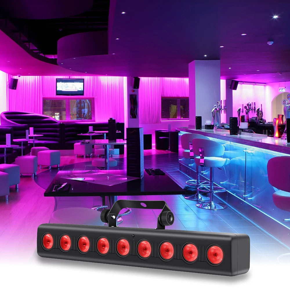 LED Stage Wash Light 4IN1 RGBW Remote Control Sound Activated DMX Stage Light for Wedding Disco Party Stage DJ Lighting Bar