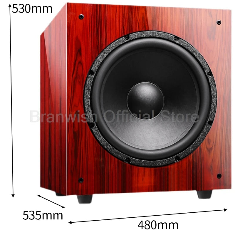 15 Inch HiFi Speaker Wooden Active Super Subwoofer Home Theater Audio 500W Hight Power SW 6Ω Sound Box Enthusiast Home Cinema