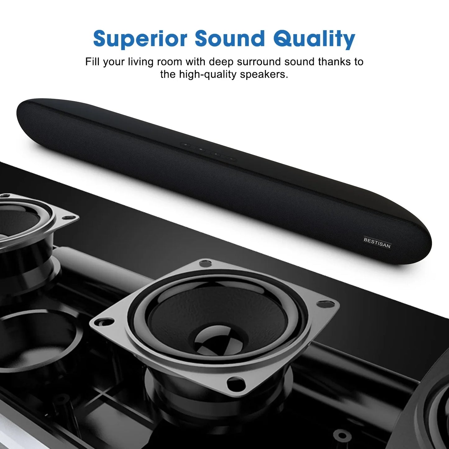 100W Soundbar High-Quality Bluetooth Speaker Multifunctional Dolby Echo Wall Subwoofer Home Sound Box With FM Radio RCA Remote