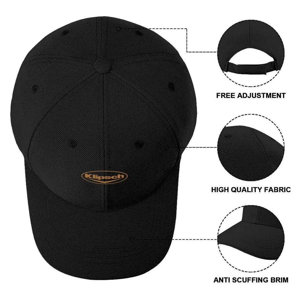 Klipsch LogoCap Baseball Cap Party Hat Snap Back Hat Golf Women Men's