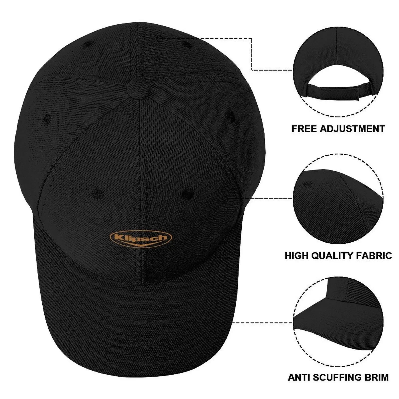 Klipsch LogoCap Baseball Cap Party Hat Snap Back Hat Golf Women Men's
