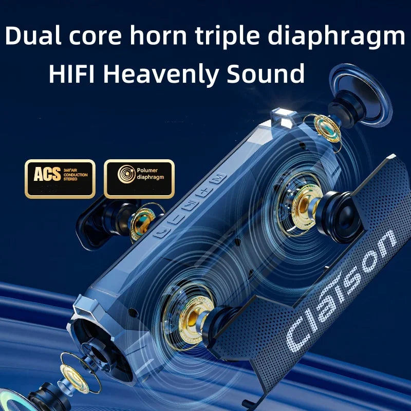 200W High-Power Wireless Bluetooth Speaker Outdoor Portable Subwoofer Dual Speakers RGB Colorful Lights Waterproof Sound System