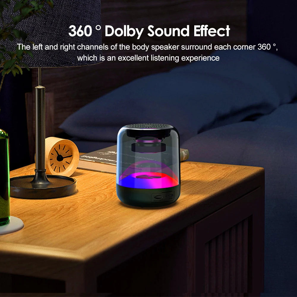Mini TWS Mobile Phone Bluetooth Speaker High-Quality Colorful Lights Wireless Small Sound Box Subwoofer Portable Home Theater