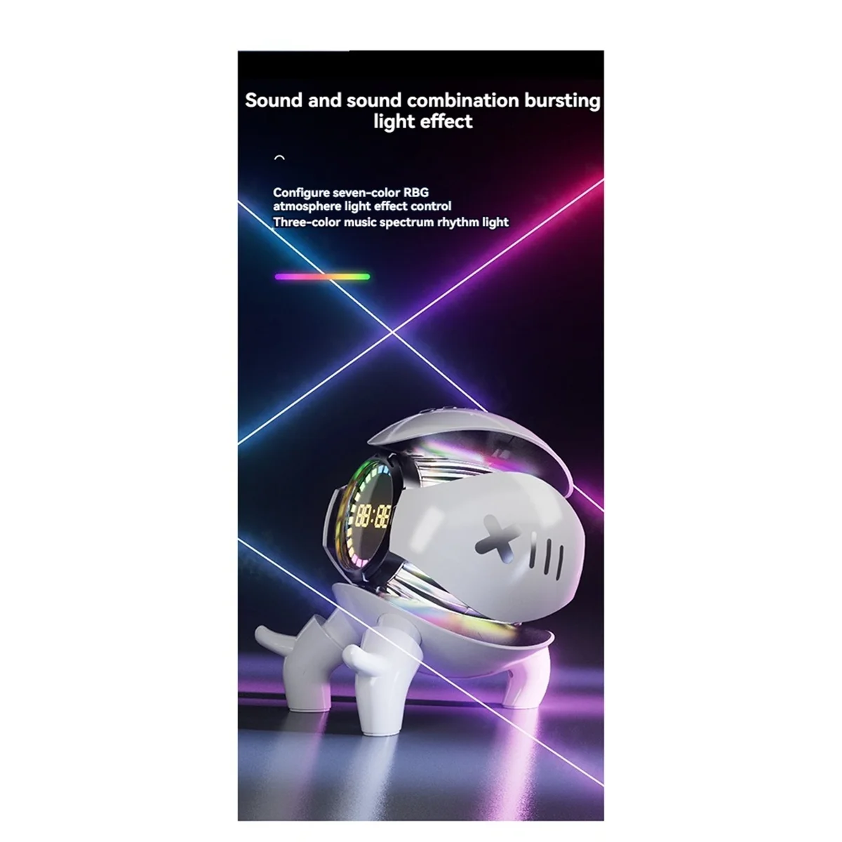 Smart Robot Monster Bluetooth Speaker Portable Stereo Alarm Clock AI Interactive Toys Wireless Audio TF Card FM Radio,A