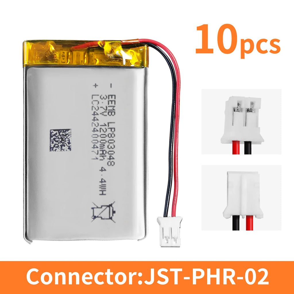 1~10pcs EEMB 803048 3.7V Lipo Battery 1200mAh Rechargeable Lithium Polymer Battery for GPS Navigator MP5 Bluetooth Speaker
