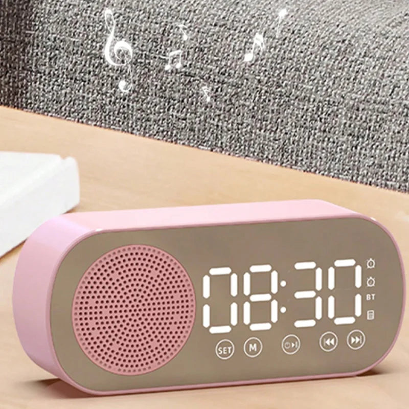 Digital Wireless Bluetooth Speaker Multi-Functional Loud Subwoofer Clock Mini AI Smart Alarm Clock Speaker Portable