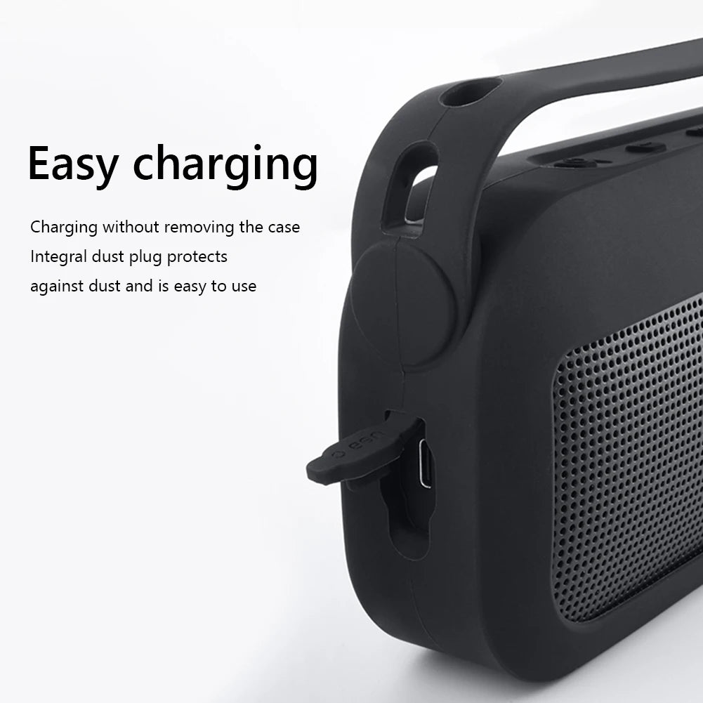 Silicone Cover Anti-Scratch Protective Skin Sleeve Drop-Proof Speaker Cover With Handle & Shoulder Strap for Bose SoundLink Flex