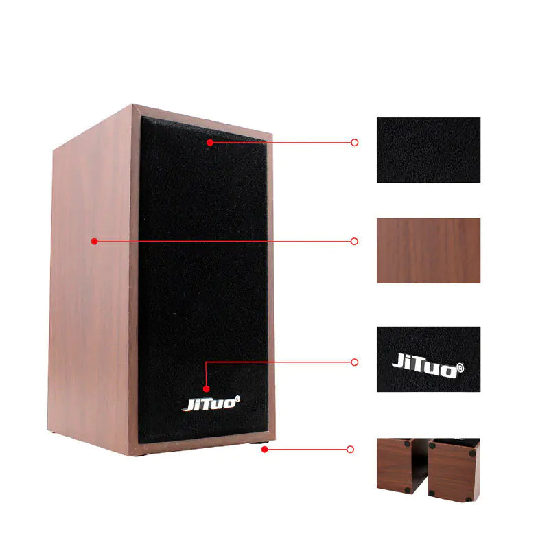 JT-2801 Wooden USB Multimedia Speakers for Laptops