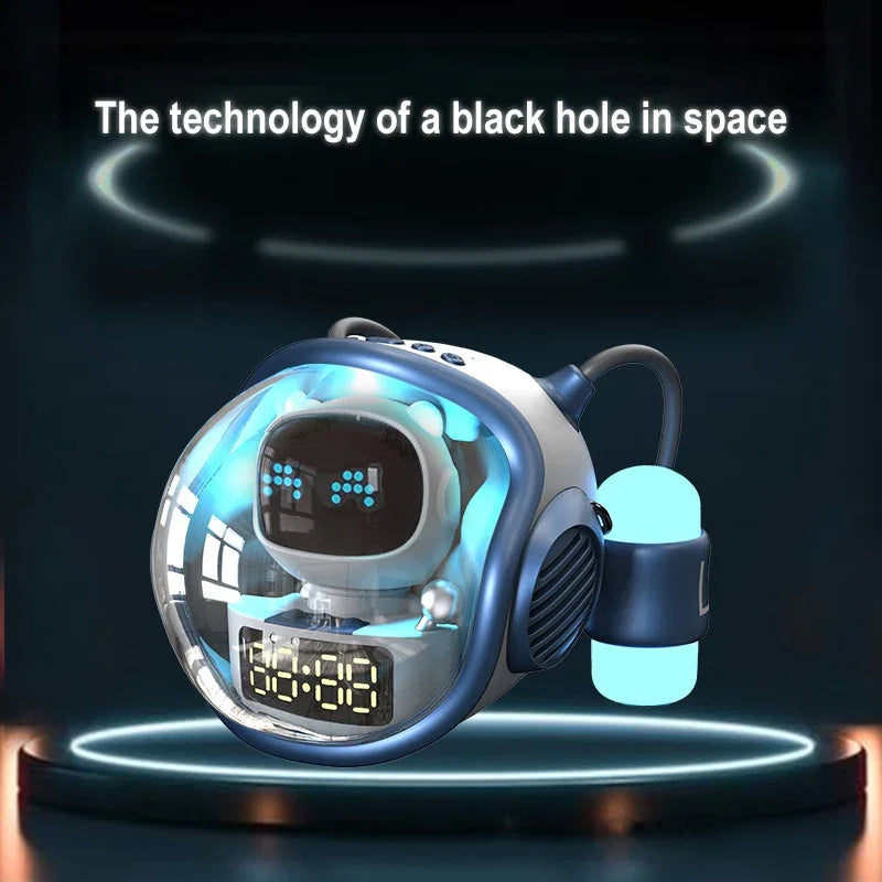 Smart Wireless Bluetooth Audio Space Astronaut Home TF Card FM Clock AI TWS Speaker Intercom Alarm Clock Atmosphere Light
