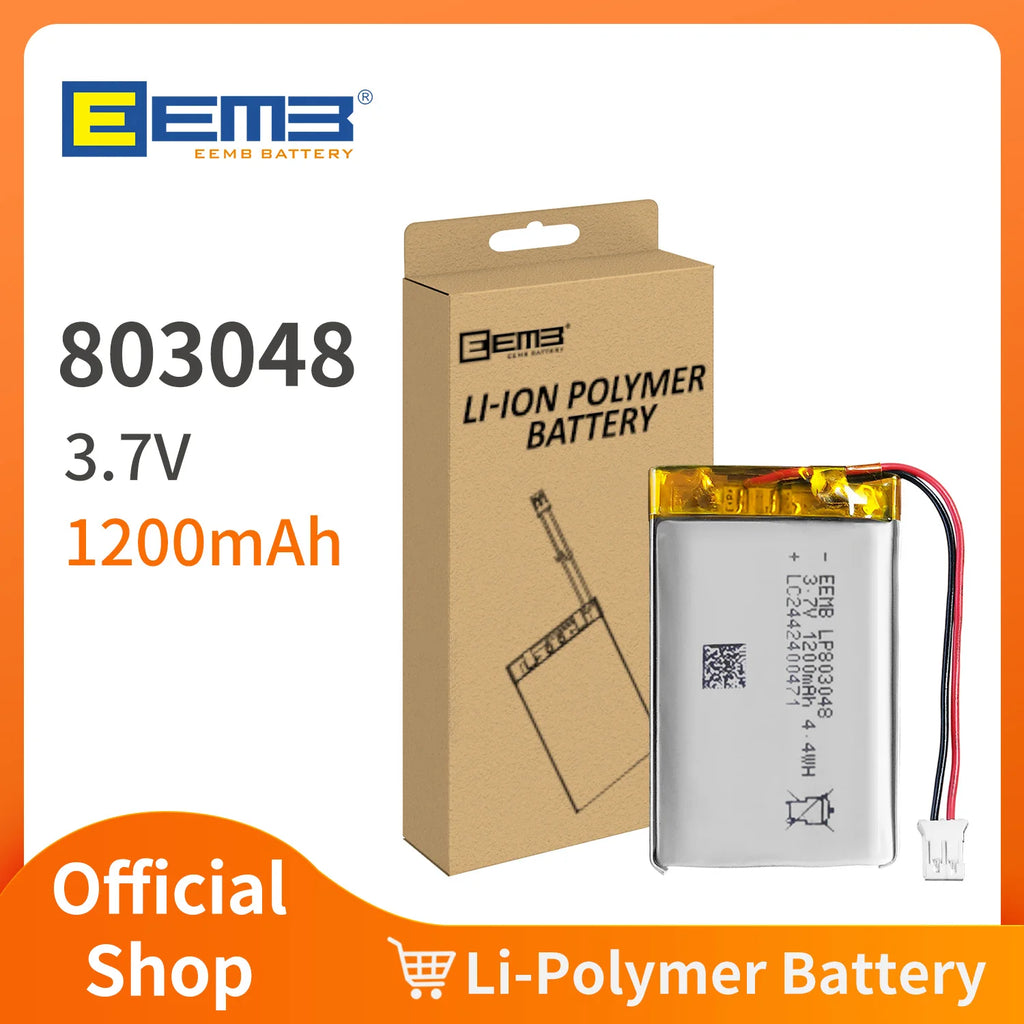 1~10pcs EEMB 803048 3.7V Lipo Battery 1200mAh Rechargeable Lithium Polymer Battery for GPS Navigator MP5 Bluetooth Speaker