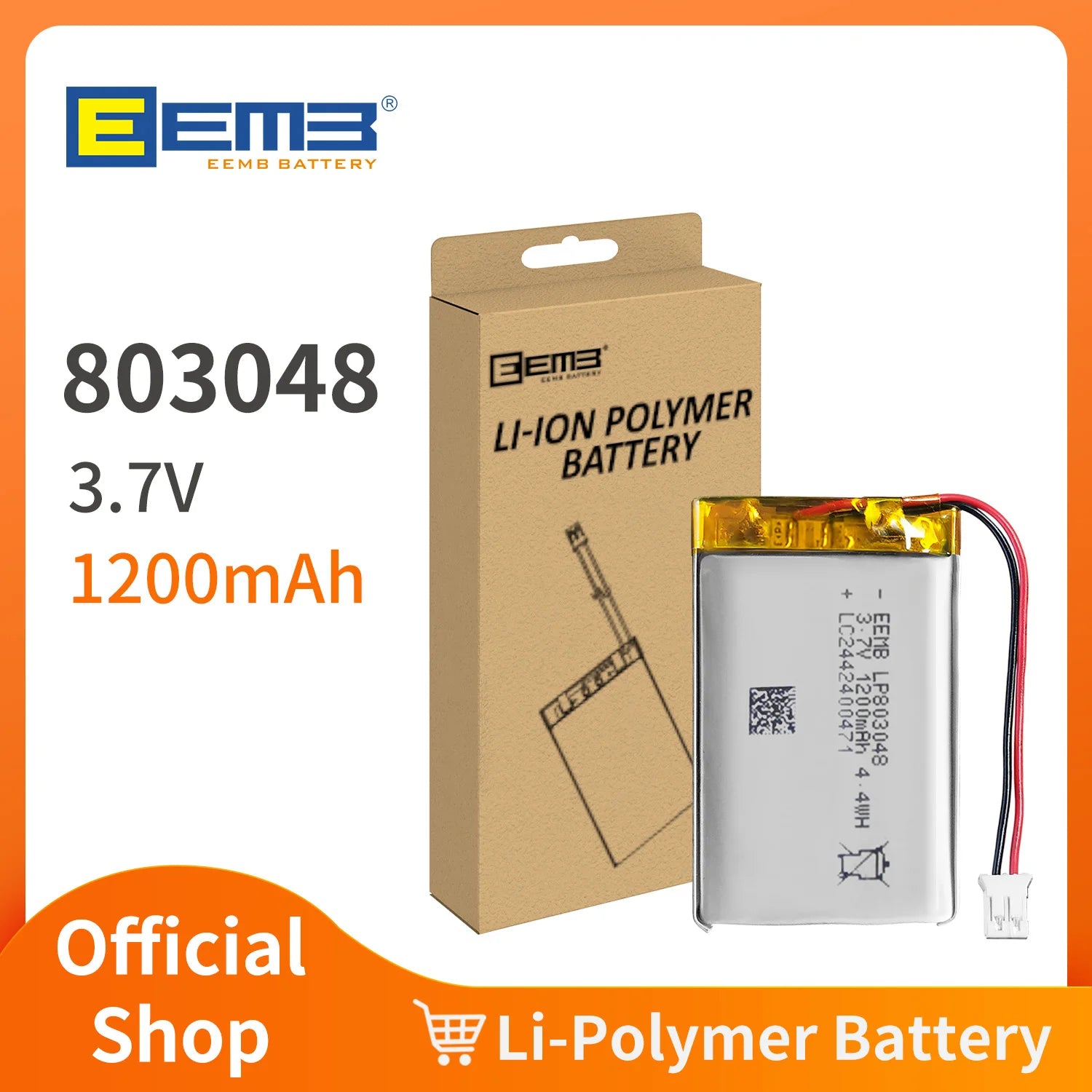 1~10pcs EEMB 803048 3.7V Lipo Battery 1200mAh Rechargeable Lithium Polymer Battery for GPS Navigator MP5 Bluetooth Speaker