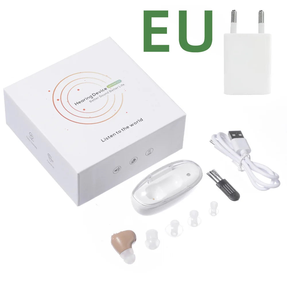 ITE Models Invisible Rechargeable Single Earphones Enhanced Listening Noise Reduction Mini Magnetic Earbuds for Elderly Gifts