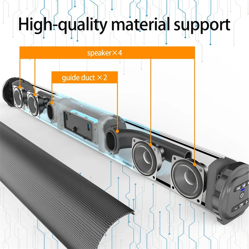 20W Soundbar Bluetooth Speaker Desktop Home TV Outdoor Super Power Sound TV Projector Subwoofer Portable Sound Bar