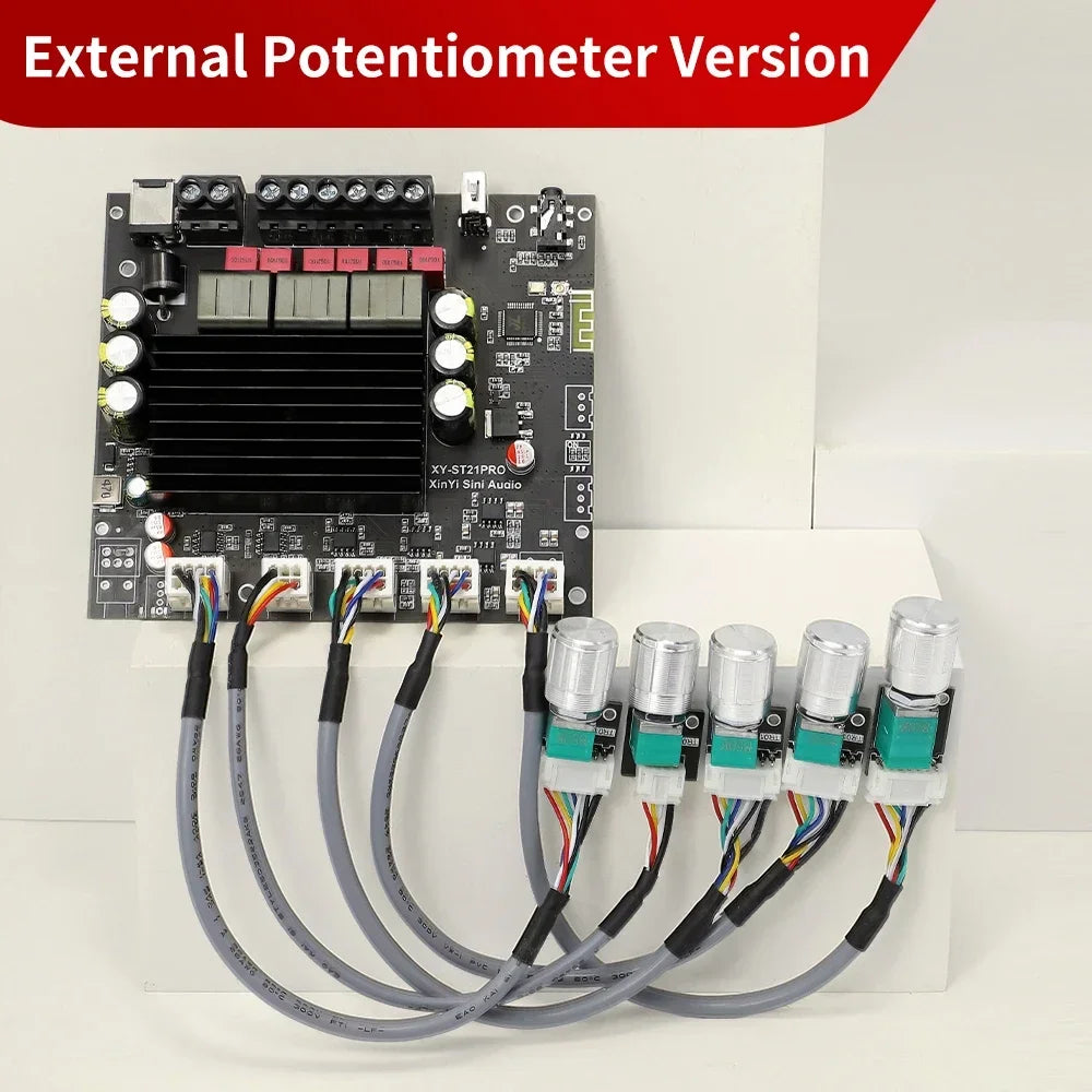 2*100W+200W TPA3221 Bluetooth Power Amplifier Board 2.1 Ch Class D USB Sound Card Subwoofer Theater Audio Stereo Equalizer Amp