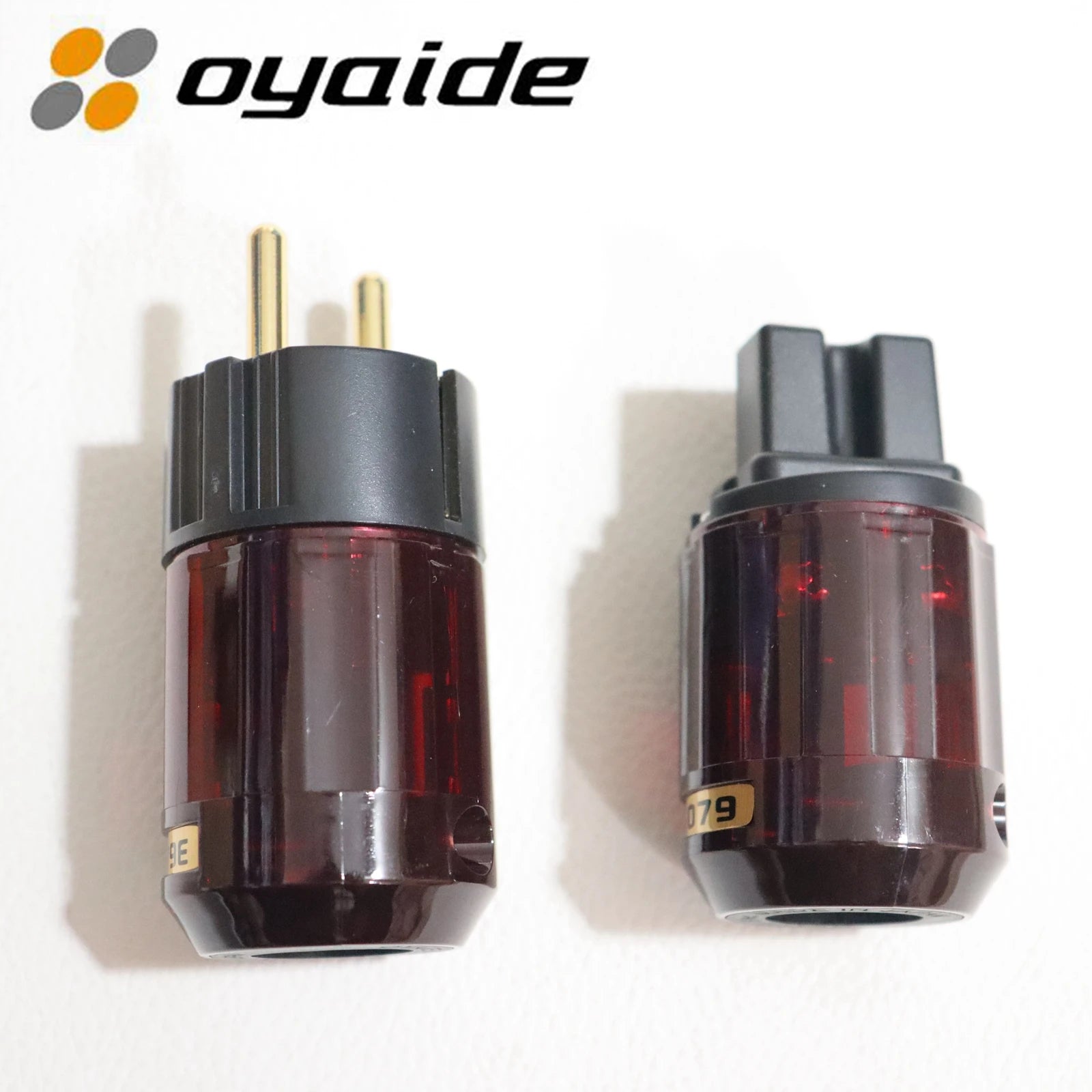 1pair Oyaide Power Plug Schuko Europe EU/US HiFi Power Cable Connector 24k Gold Plated Audio Connector Female-Male DIY Audio