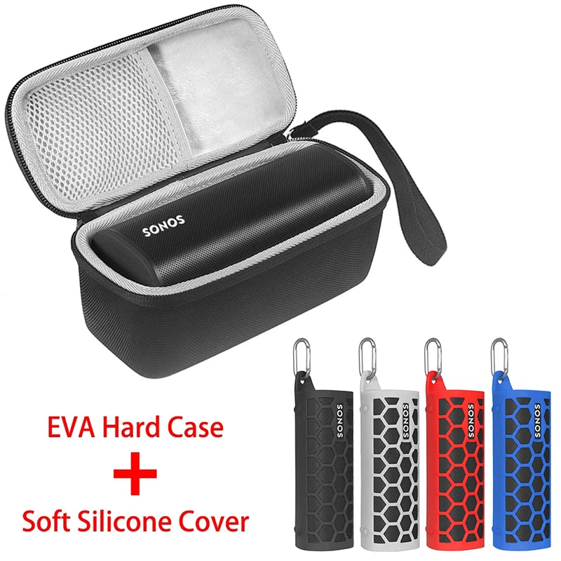 ZOPRORE Hard EVA Outdoor Travel Bags Carry Storage Box + Soft Silicone Case for Sonos Roam Bluetooth Speaker for Sonos Roam Case