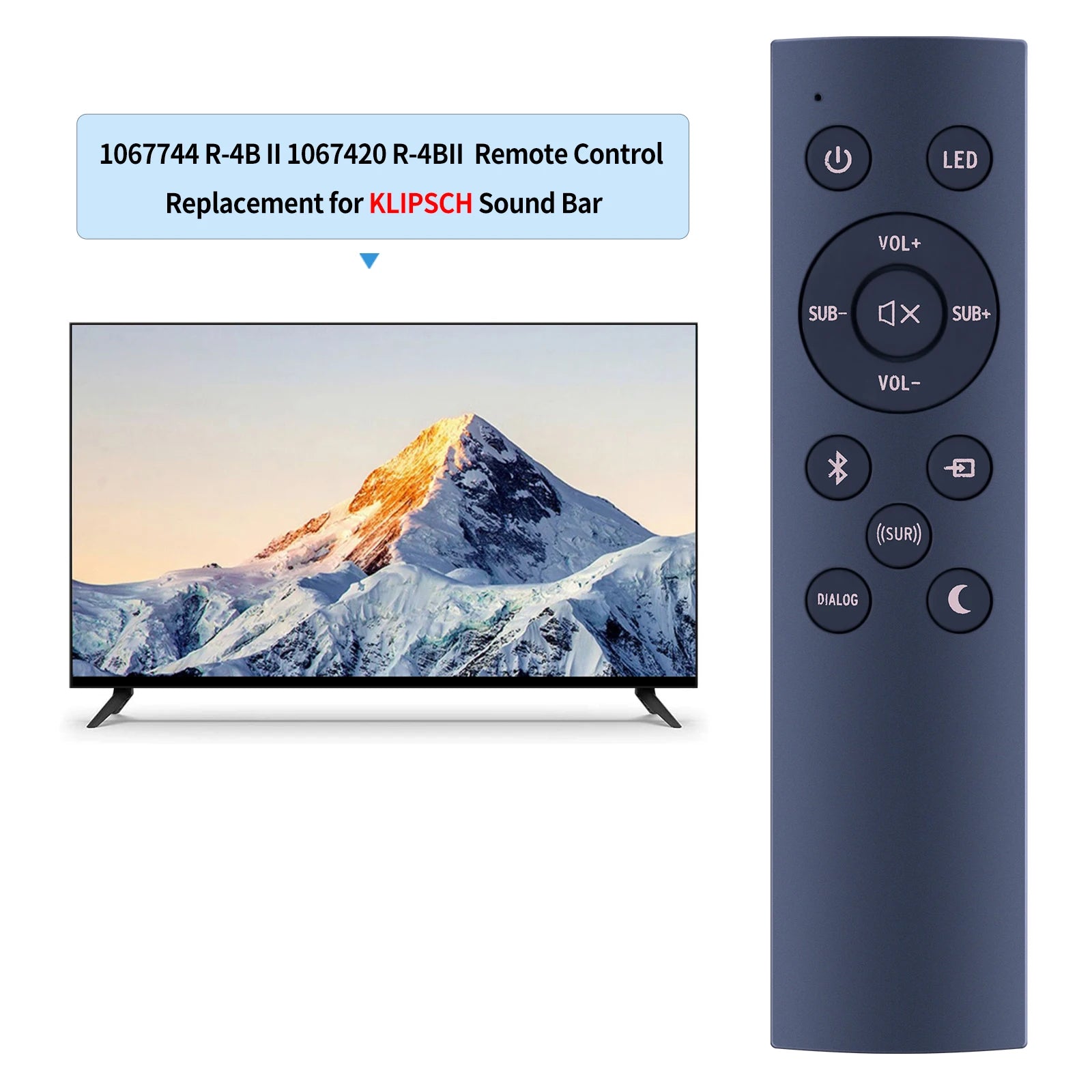 New Replaced Remote Control Fit for Klipsch Sound Bar 1067744 R-4b II 1067420 R-4BII,Klipsch Cinema 400 2.1 Sound Bar