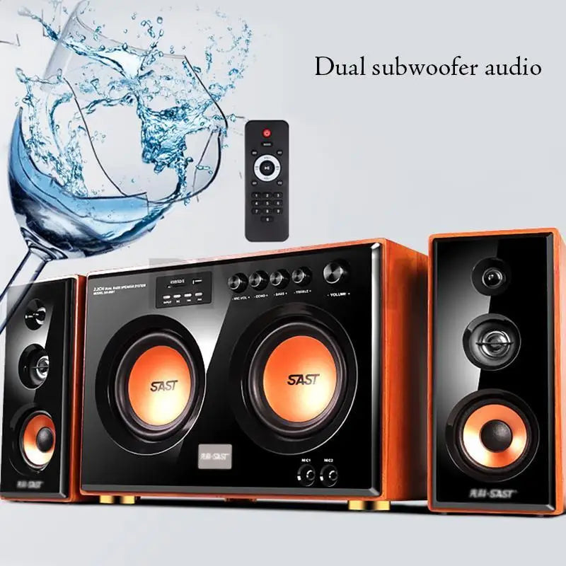 Dual 5.5 Inch Bluetooth Sound Box Active Subwoofer Three-Way Speaker 2.1 Computer Speaker Home Theater Sound System Audio Set