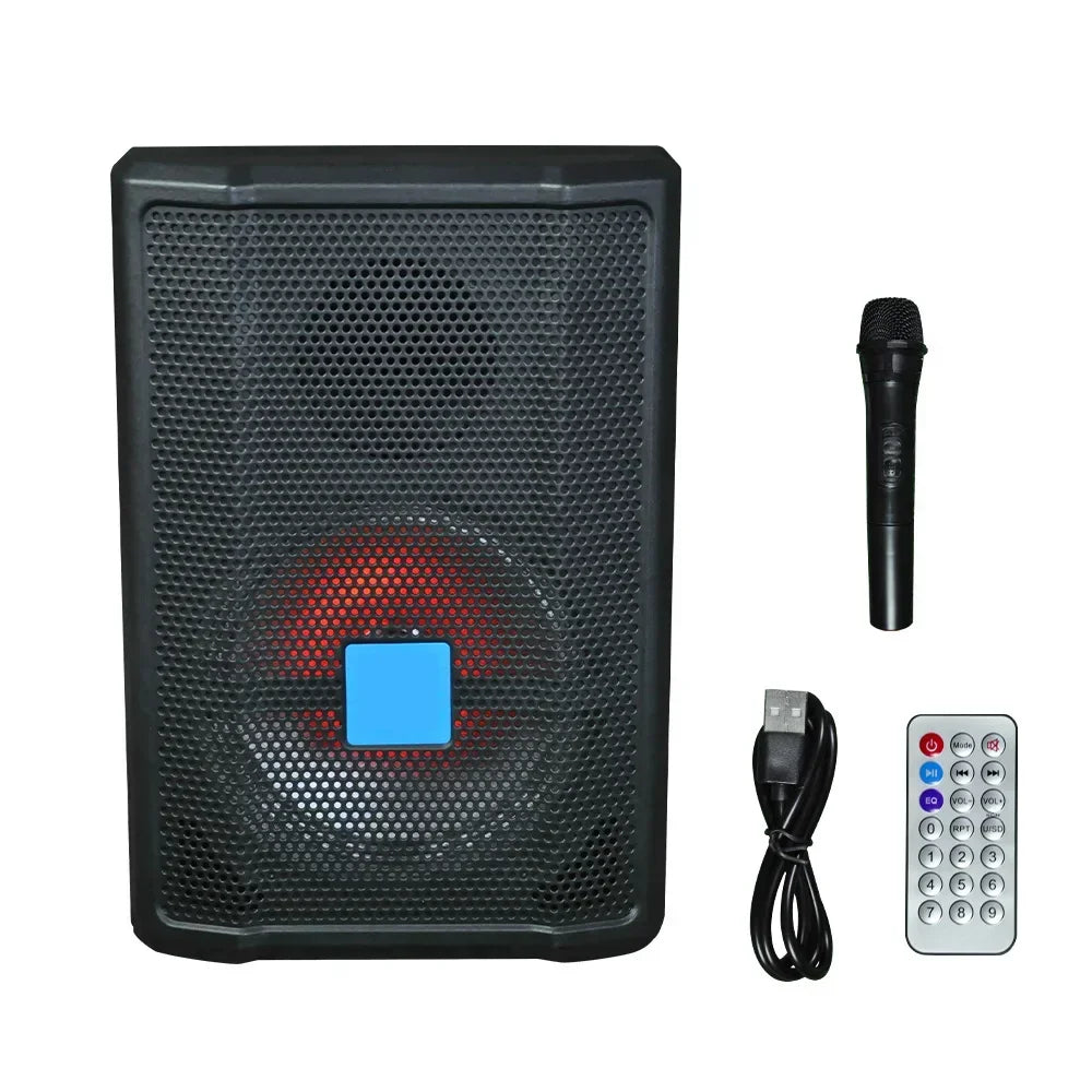 10W Bluetooth Speaker 8 Inch Portable Sound Box Subwoofer Wireless Fm Radio 3D Stereo Karaoke Column Support Remote Control Mic