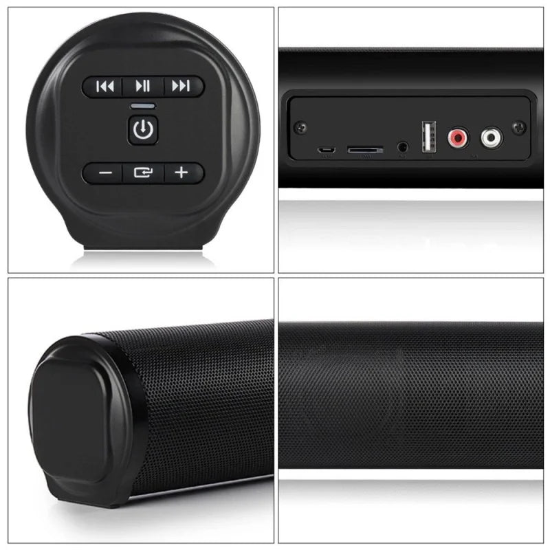 BS-10 5.0 Sound Blaster Soundbar Metal Cylinder Remote Control Home Theater Echo Wall Sound System Suitable for Computers FM/TWS