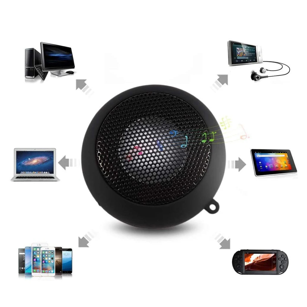 Mini Speaker Portable Rechargeable Travel Speaker With Aux Input Wired 3.5mm Headphone Jack