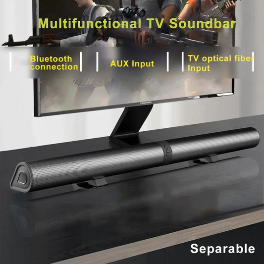 Home Theater Echo Wall TV Sound Bar 40W Powerful With Subwoofer Multi-Function Wireless Stereo HIFI BT Separable Audio Speaker