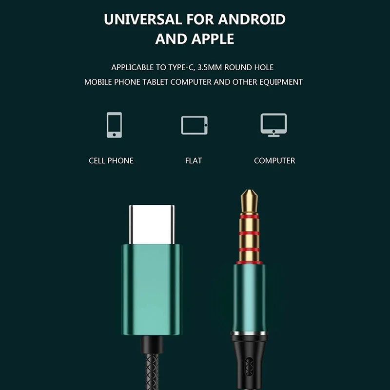 3.5mm Wired Headphone Type-C Interface Stereo Waterproof High Definition With Microphone for Xiaomi Iphone15 Samsung Earphones