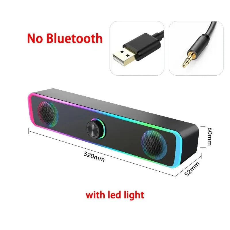 Bluetooth Speaker 4D Surround Soundbar Box Wired Computer Speakers Stereo Subwoofer Sound Bar for Laptop PC Theater TV Aux
