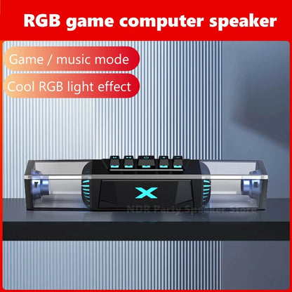 Hot Sale Stereo Colorful Lights HIFI Gaming Bar Computer Speaker Wireless RGB Gaming Speaker BT Soundbar Pc Computer Speakers