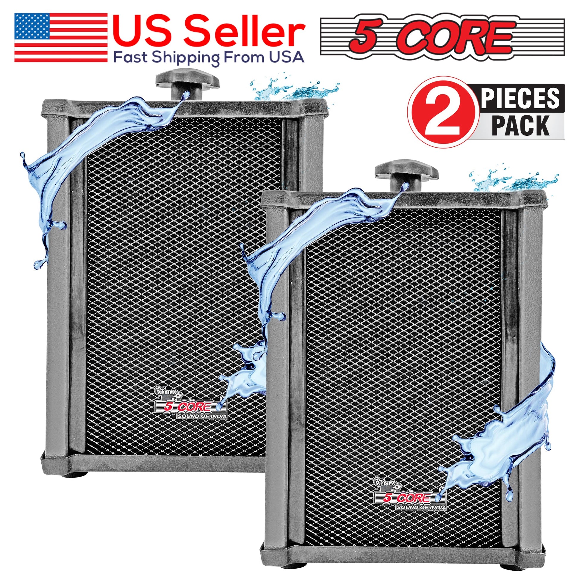 5Core Outdoor Speakers Stereo In Wall 100W Peak Passive Home Audio