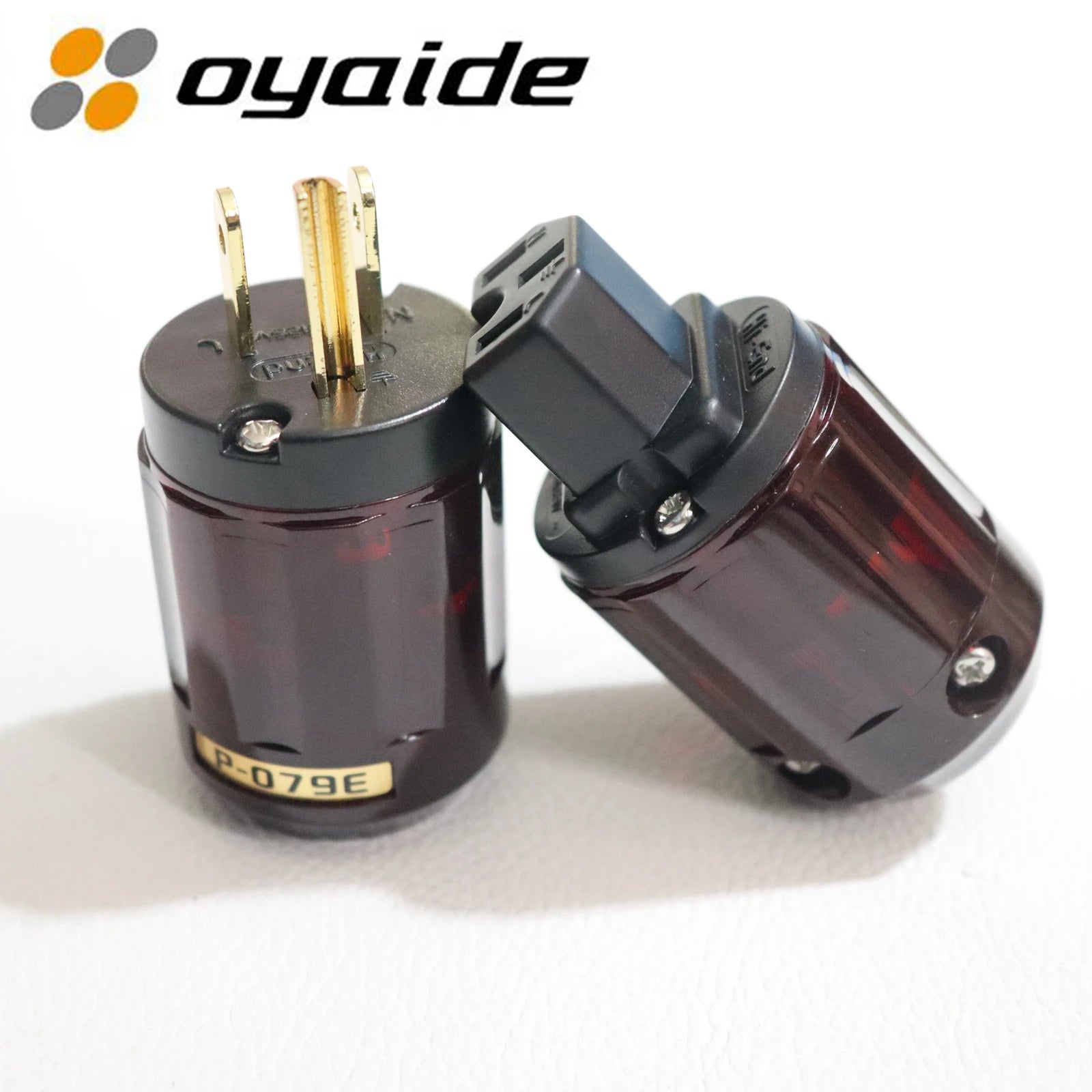 1pair Oyaide Power Plug Schuko Europe EU/US HiFi Power Cable Connector 24k Gold Plated Audio Connector Female-Male DIY Audio