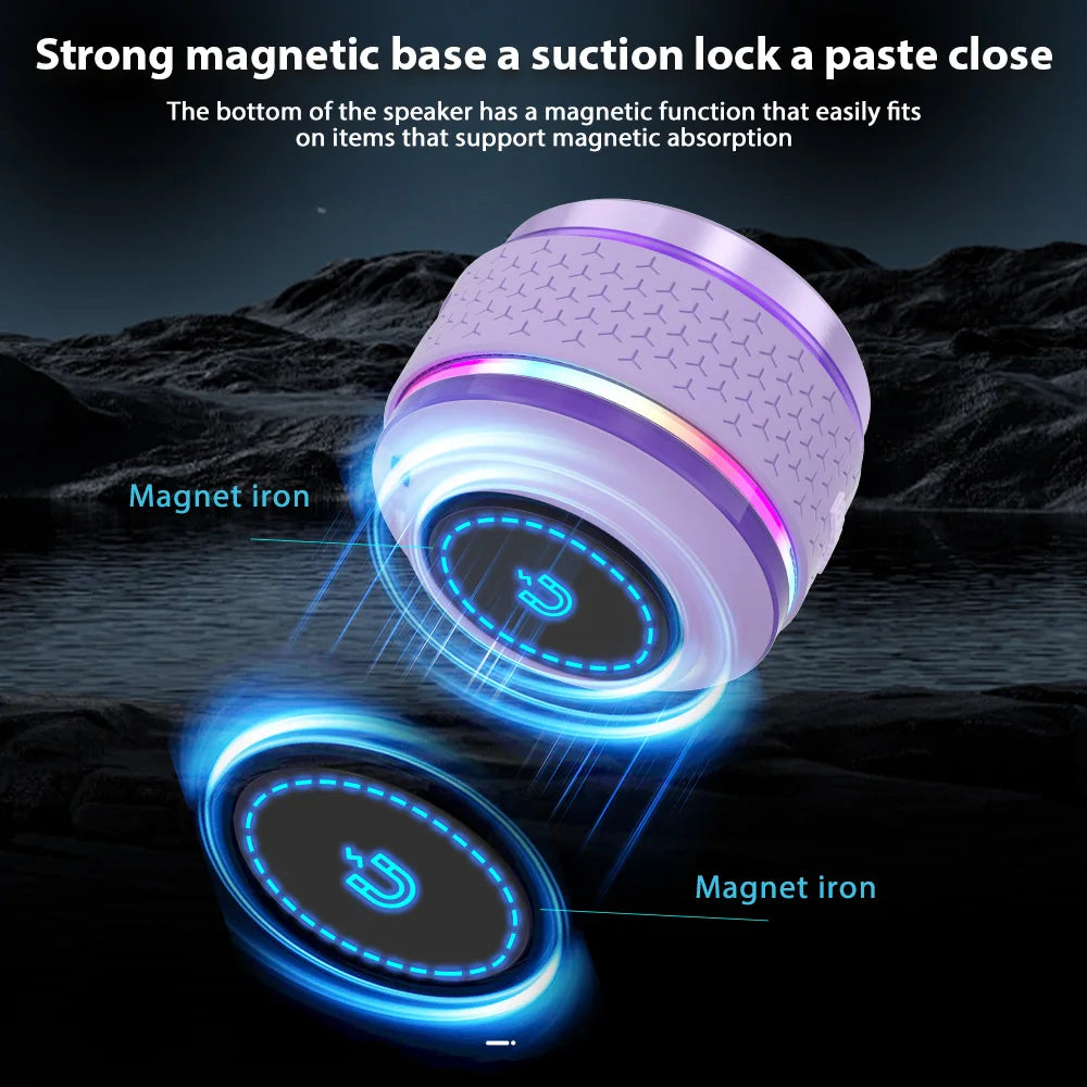 duraMOBI Bone Conduction Wireless Speaker Mini Sound Box With Magnetic BT Speaker RGB Color Neon Light Effects Music Player