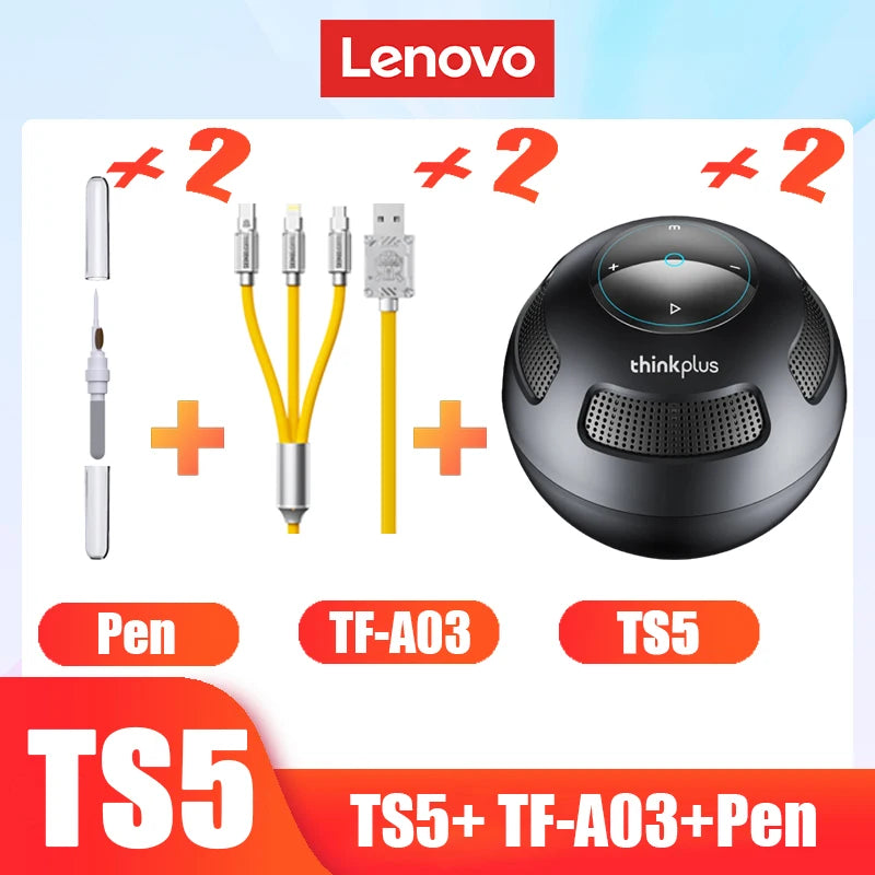 Choice Original Lenovo TS5 Bluetooth5.3 Speaker Outdoor Anker Loudspeaker Subwoofer Portable Sound Box Surround Sound Player